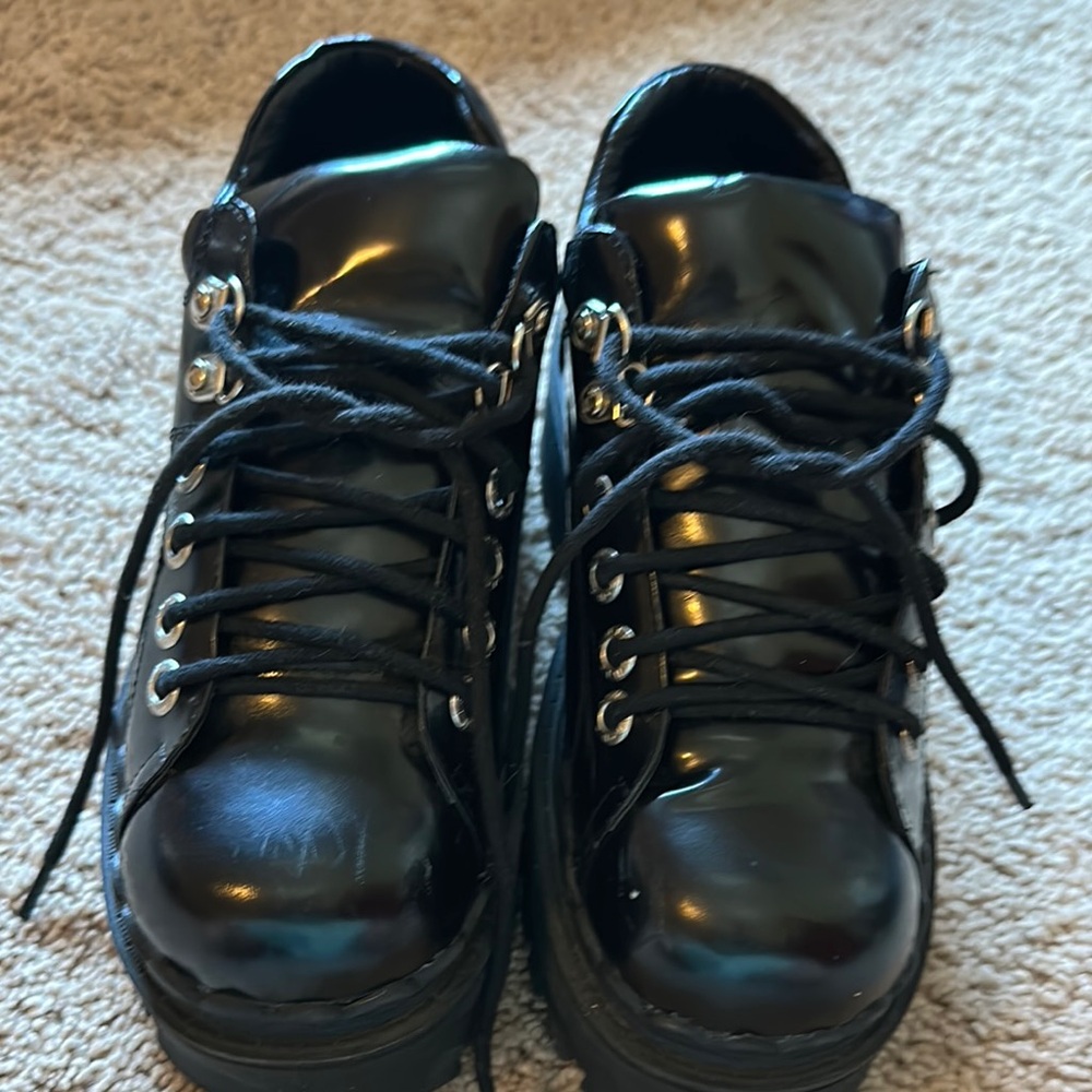 UNIF Glossy Black Platform Boots